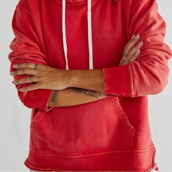 Free People Hooded Sweatshirt, Fabulous Green, Extra Small. $95 - Picture 1 of 10